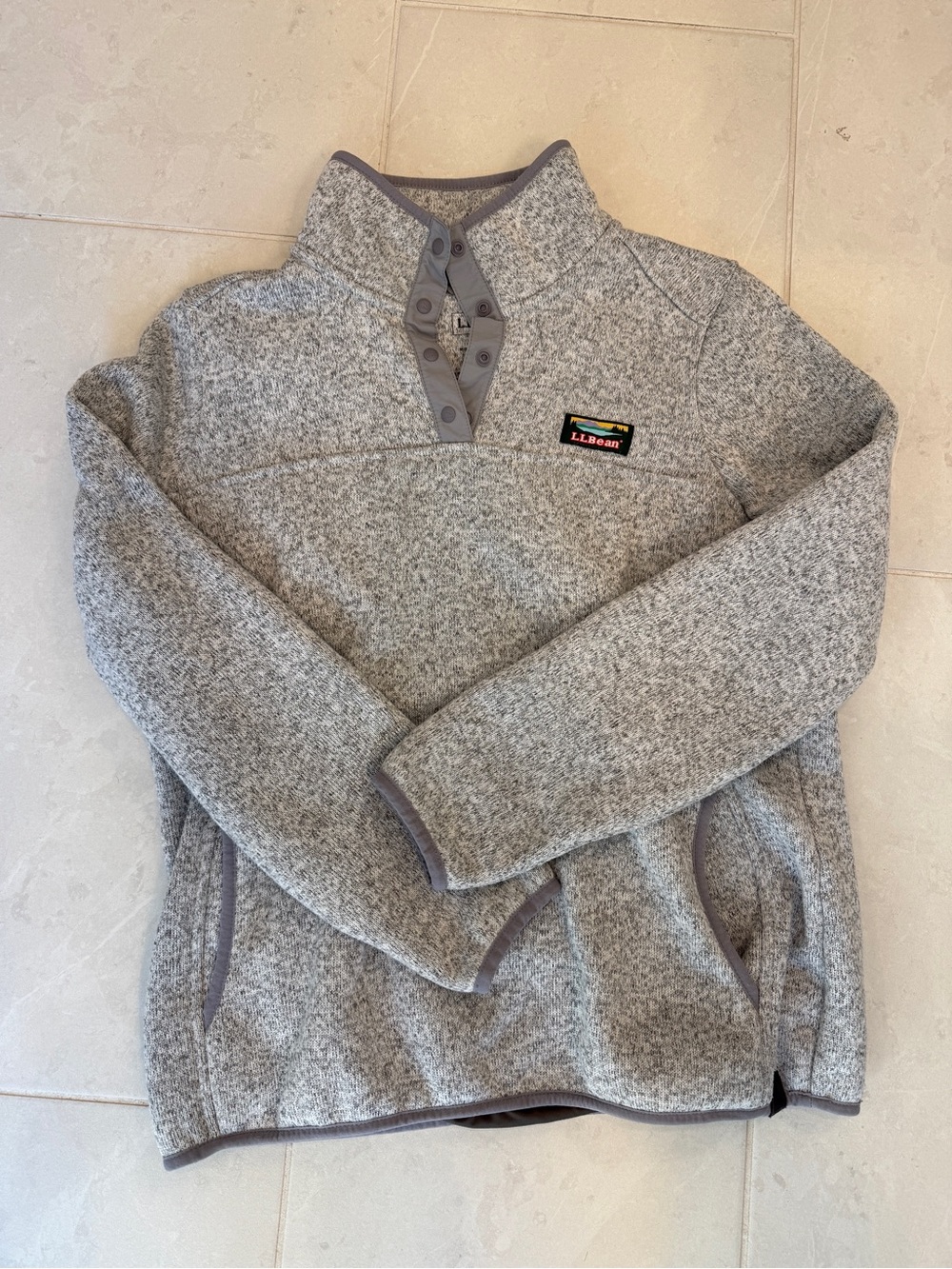 L.L.Bean Women's L.L.Bean Sweater Fleece Pullover Gray Fleece Pullover Size